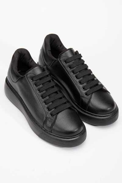 SENASTİL Women's Black Skin Casual Sports Shoes