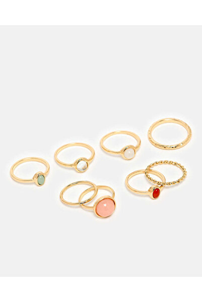 REDTAG Women Gold Ring Set (7 Piece)