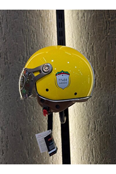 AEGIS Retro Açık Kask (Sarı-Beyaz)