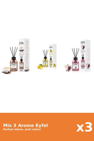 Eyfel Set 3 Mix Eyfel: 1x Bouquet, 1x Cafea, 1x Lamaie