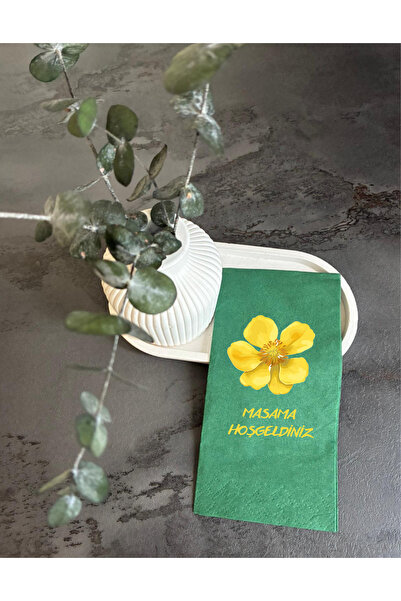 HANOVA CREATİVE BASKILI RAMAZAN SOFRA SUNUM PEÇETESİ ÇİÇEK DESENLİ YAZILI 20'Lİ