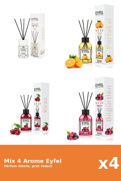 Eyfel Set 4 Mix Eyfel: 1x Bumbac, 1x Cirese, 1x Fructe De Padure, 1x Portocala