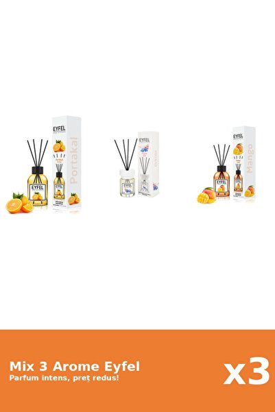 Eyfel Set 3 Mix Eyfel: 1x Mango, 1x Orhidee, 1x Portocala
