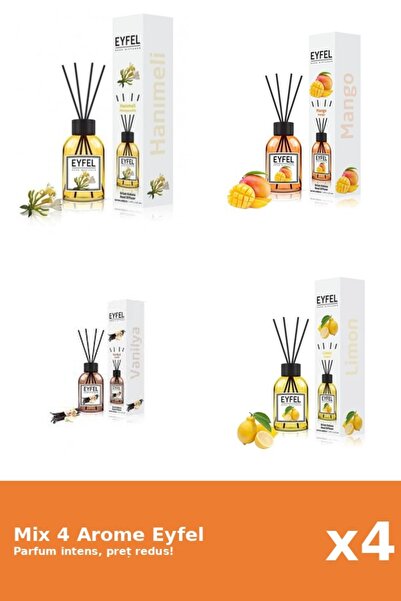 Eyfel Set 4 Mix Eyfel: 1x Lamaie, 1x Mana Maicii Domnului, 1x Mango, 1x Vanilie
