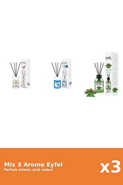 Eyfel Set 3 Mix Eyfel: 1x Cool Water, 1x Orhidee, 1x Pin Si Menta