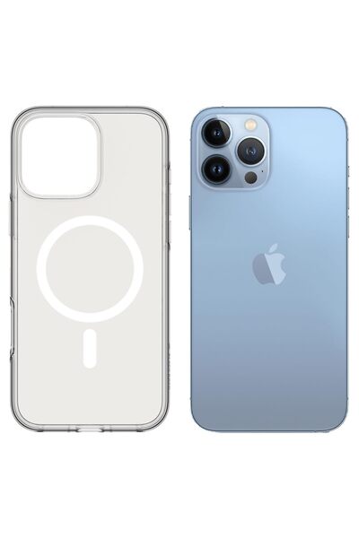 Aztech iPhone 13 Pro Max MagSafe Leather Case Gray Titanium Slim Shockproof H...