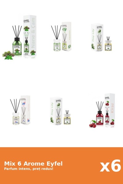 Eyfel Set 6 Mix Eyfel: 1x Cirese, 1x Iasomie, 2x Lacramioare, 1x Orhidee, 1x ...