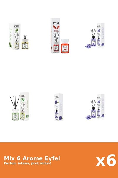 Eyfel Set 6 Mix Eyfel: 1x Iasomie, 1x Lacramioare, 2x Lavanda, 1x Red Dragon,...