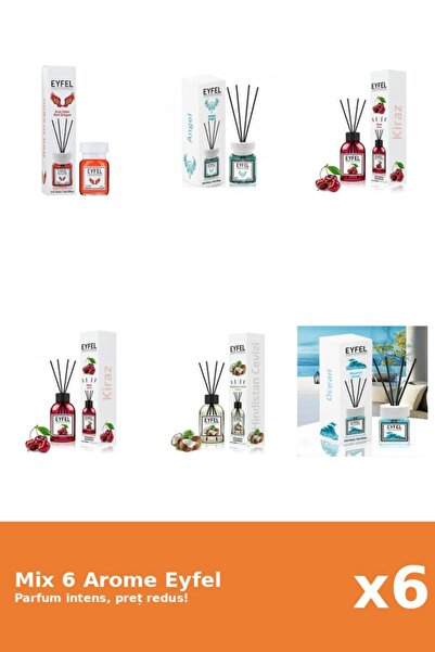 Eyfel Set 6 Mix Eyfel: 1x Angel, 2x Cirese, 1x Nuca De Cocos, 1x Ocean, 1x Re...