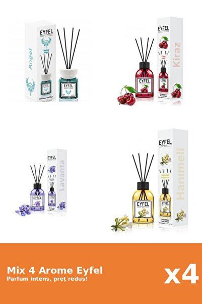 Eyfel Set 4 Mix Eyfel: 1x Angel, 1x Cirese, 1x Lavanda, 1x Mana Maicii Domnului