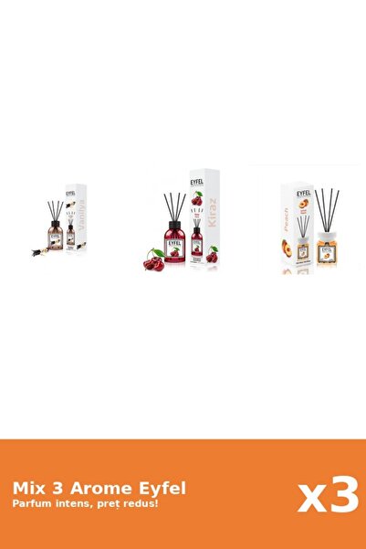 Eyfel Set 3 Mix Eyfel: 1x Cirese, 1x Piersica, 1x Vanilie