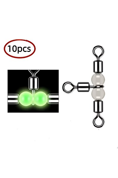Hokkaido 10 Adet No:10x12 ve 16 Mm,8 Kg Çeker,(T) Glow,Fosforlu Boncuklu,Silv...