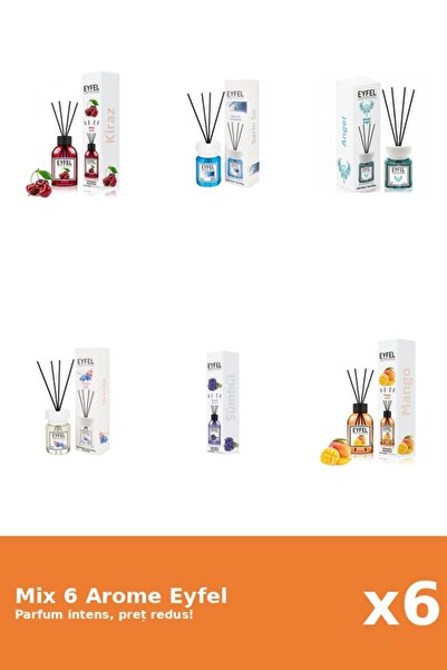 Eyfel Set 6 Mix Eyfel: 1x Angel, 1x Cirese, 1x Cool Water, 1x Mango, 1x Orhid...