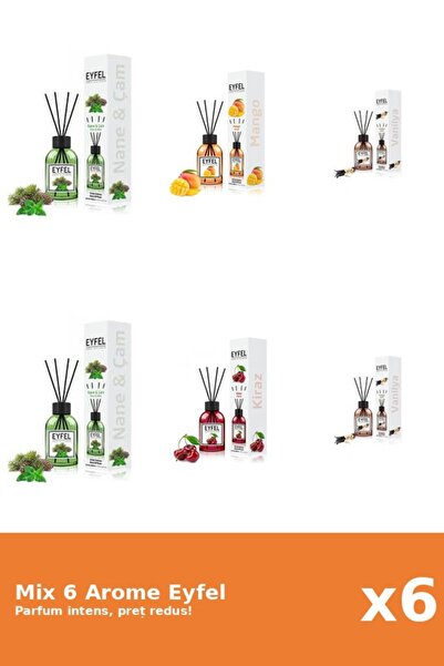 Eyfel Set 6 Mix Eyfel: 1x Cirese, 1x Mango, 2x Pin Si Menta, 2x Vanilie