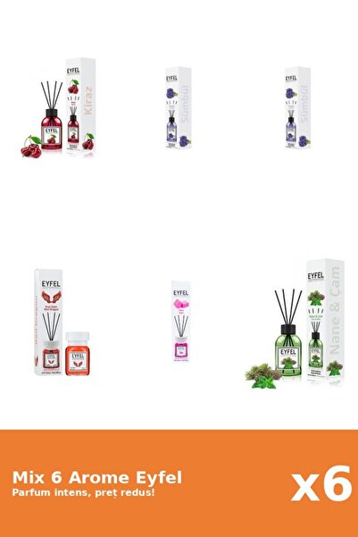 Eyfel Set 6 Mix Eyfel: 1x Bubble Gum, 1x Cirese, 1x Pin Si Menta, 1x Red Drag...