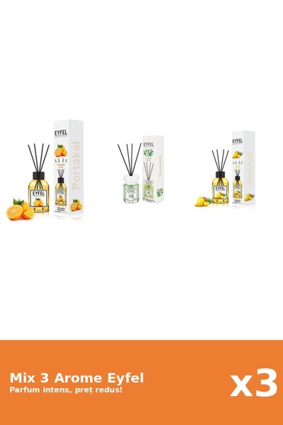 Eyfel Set 3 Mix Eyfel: 1x Ananas, 1x Iasomie, 1x Portocala