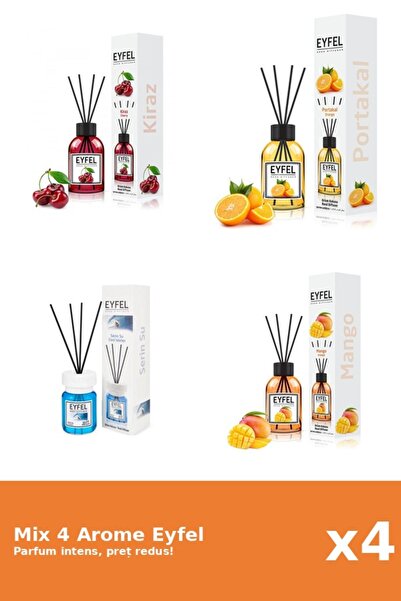 Eyfel Set 4 Mix Eyfel: 1x Cirese, 1x Cool Water, 1x Mango, 1x Portocala