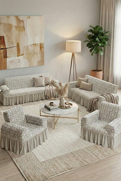 kutlale طقم أغطية أريكة جاكار 3+3+1+1 بنمط عثماني، غطاء أريكة، غطاء سرير قابل...