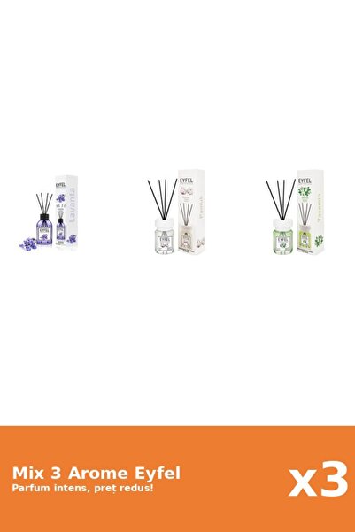 Eyfel Set 3 Mix Eyfel: 1x Bumbac, 1x Iasomie, 1x Lavanda