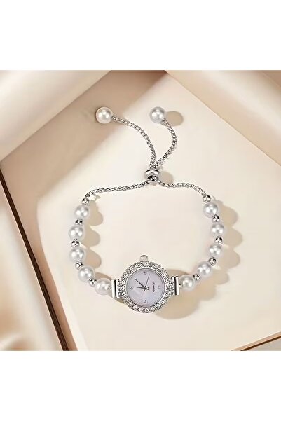 Feronnucci MİNİMAL Kadın Doğal Taşlı Bileklik Saat Ayarlanabilir + BİLEKLİK H...