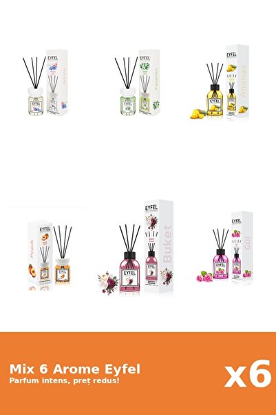 Eyfel Set 6 Mix Eyfel: 1x Ananas, 1x Bouquet, 1x Iasomie, 1x Orhidee, 1x Pier...