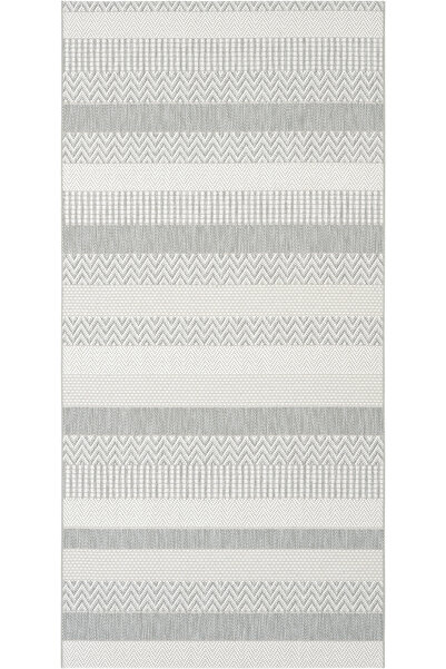 Cool Halı Elena Nunique Gri Sisal Halı Kaymaz Taban İnce Çizgili Leke Tutmaya...