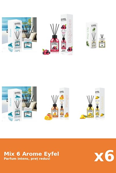 Eyfel Set 6 Mix Eyfel: 1x Ananas, 1x Fructe De Padure, 1x Lacramioare, 1x Man...