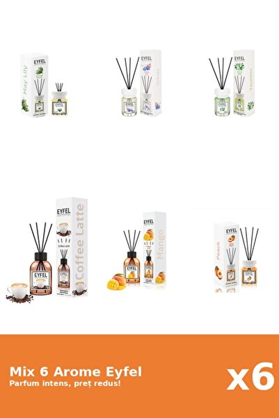 Eyfel Set 6 Mix Eyfel: 1x Cafea, 1x Iasomie, 1x Lacramioare, 1x Mango, 1x Orh...