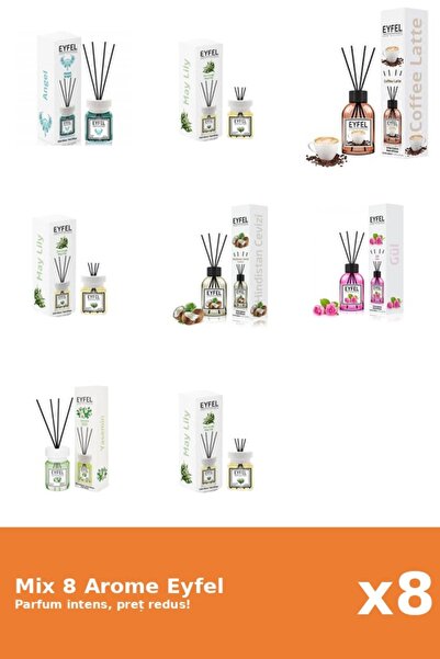 Eyfel Set 8 Mix Eyfel: 1x Angel, 1x Cafea, 1x Iasomie, 3x Lacramioare, 1x Nuc...