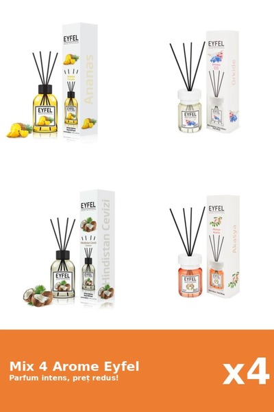 Eyfel Set 4 Mix Eyfel: 1x Acacia, 1x Ananas, 1x Nuca De Cocos, 1x Orhidee