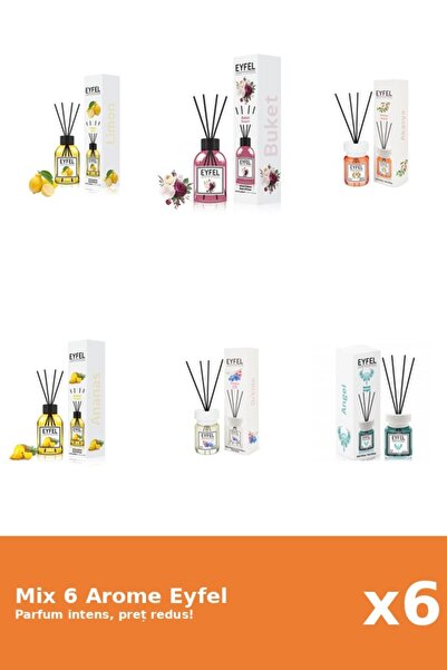 Eyfel Set 6 Mix Eyfel: 1x Acacia, 1x Ananas, 1x Angel, 1x Bouquet, 1x Lamaie,...