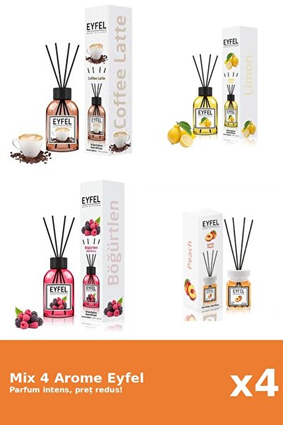 Eyfel Set 4 Mix Eyfel: 1x Cafea, 1x Fructe De Padure, 1x Lamaie, 1x Piersica