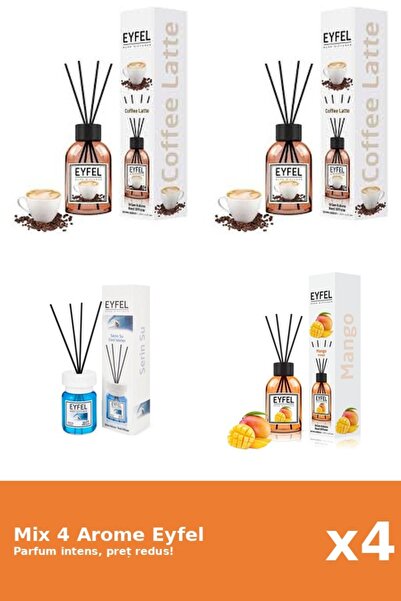 Eyfel Set 4 Mix Eyfel: 2x Cafea, 1x Cool Water, 1x Mango