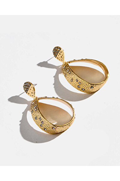 REDTAG أقراط نسائية مزينة بالذهب