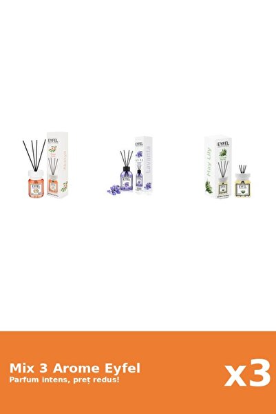 Eyfel Set 3 Mix Eyfel: 1x Acacia, 1x Lacramioare, 1x Lavanda