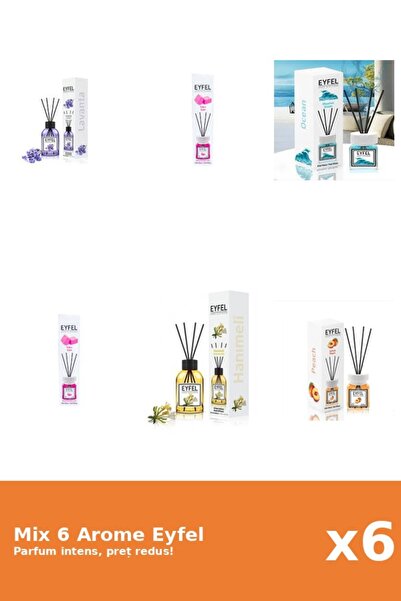 Eyfel Set 6 Mix Eyfel: 2x Bubble Gum, 1x Lavanda, 1x Mana Maicii Domnului, 1x...