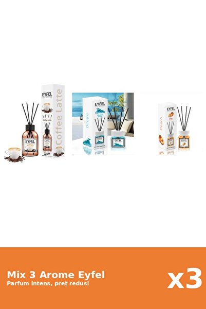 Eyfel Set 3 Mix Eyfel: 1x Cafea, 1x Ocean, 1x Piersica