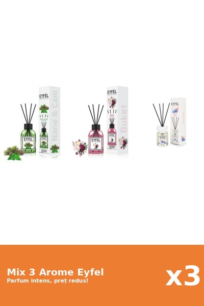 Eyfel Set 3 Mix Eyfel: 1x Bouquet, 1x Orhidee, 1x Pin Si Menta