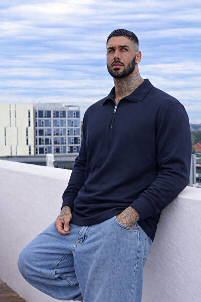 Maccali Чоловічий щоденний великий розмір Casual синій світшот