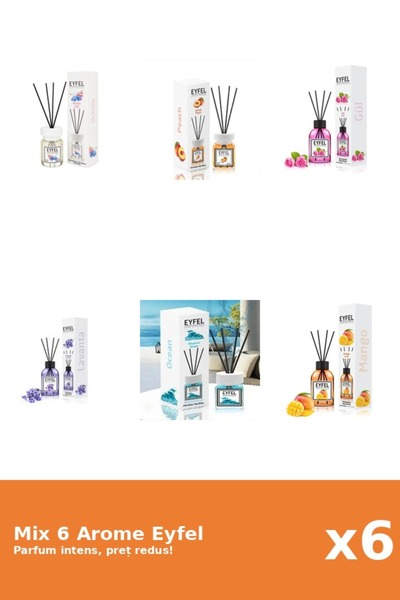 Eyfel Set 6 Mix Eyfel: 1x Lavanda, 1x Mango, 1x Ocean, 1x Orhidee, 1x Piersic...