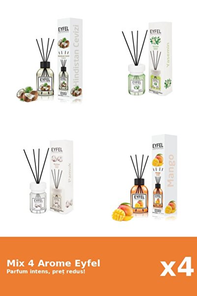 Eyfel Set 4 Mix Eyfel: 1x Bumbac, 1x Iasomie, 1x Mango, 1x Nuca De Cocos