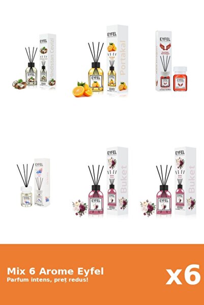 Eyfel Set 6 Mix Eyfel: 2x Bouquet, 1x Nuca De Cocos, 1x Orhidee, 1x Portocala...