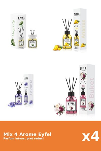 Eyfel Set 4 Mix Eyfel: 1x Ananas, 1x Bouquet, 1x Lacramioare, 1x Lavanda