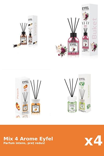 Eyfel Set 4 Mix Eyfel: 1x Bouquet, 1x Iasomie, 1x Piersica, 1x Vanilie