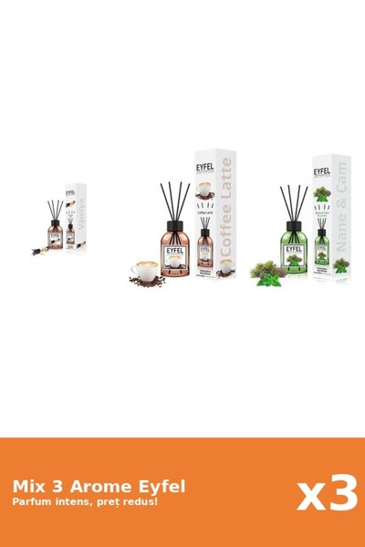 Eyfel Set 3 Mix Eyfel: 1x Cafea, 1x Pin Si Menta, 1x Vanilie