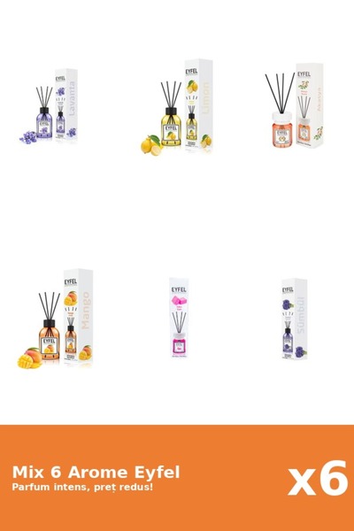 Eyfel Set 6 Mix Eyfel: 1x Acacia, 1x Bubble Gum, 1x Lamaie, 1x Lavanda, 1x Ma...