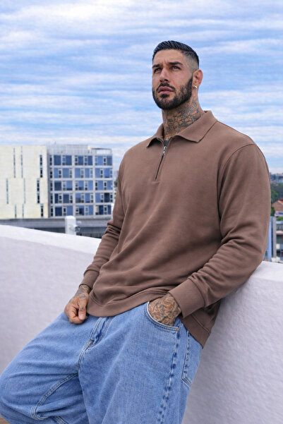 Maccali Чоловічий щоденний великий розмір Casual кавовий світшот