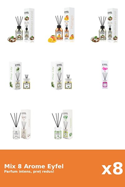 Eyfel Set 8 Mix Eyfel: 1x Bubble Gum, 1x Bumbac, 1x Iasomie, 2x Lacramioare, ...