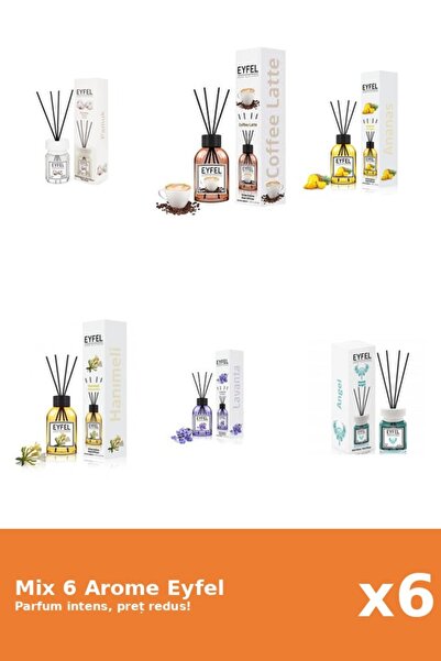 Eyfel Set 6 Mix Eyfel: 1x Ananas, 1x Angel, 1x Bumbac, 1x Cafea, 1x Lavanda, ...