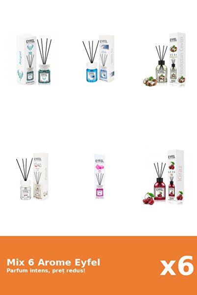 Eyfel Set 6 Mix Eyfel: 1x Înger, 1x Gumă de mestecat, 1x Bumbac, 1x Cirese, 1...